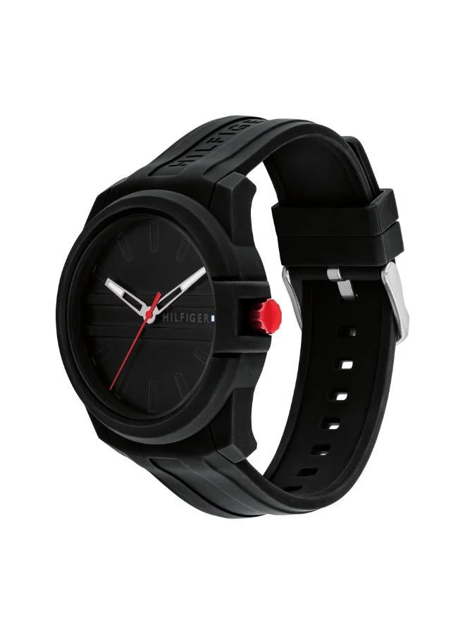 TOMMY HILFIGER  Mens Analog Quartz Watch With Black Silicone Bracelet - 1710596 for Men | Best Price UAE